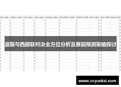 波斯与西部联对决全方位分析及赛前预测策略探讨