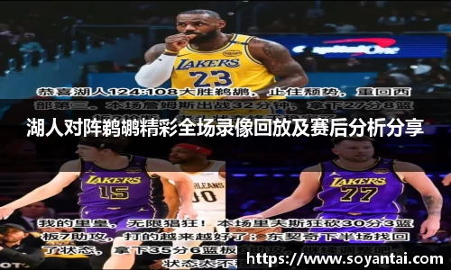 湖人对阵鹈鹕精彩全场录像回放及赛后分析分享